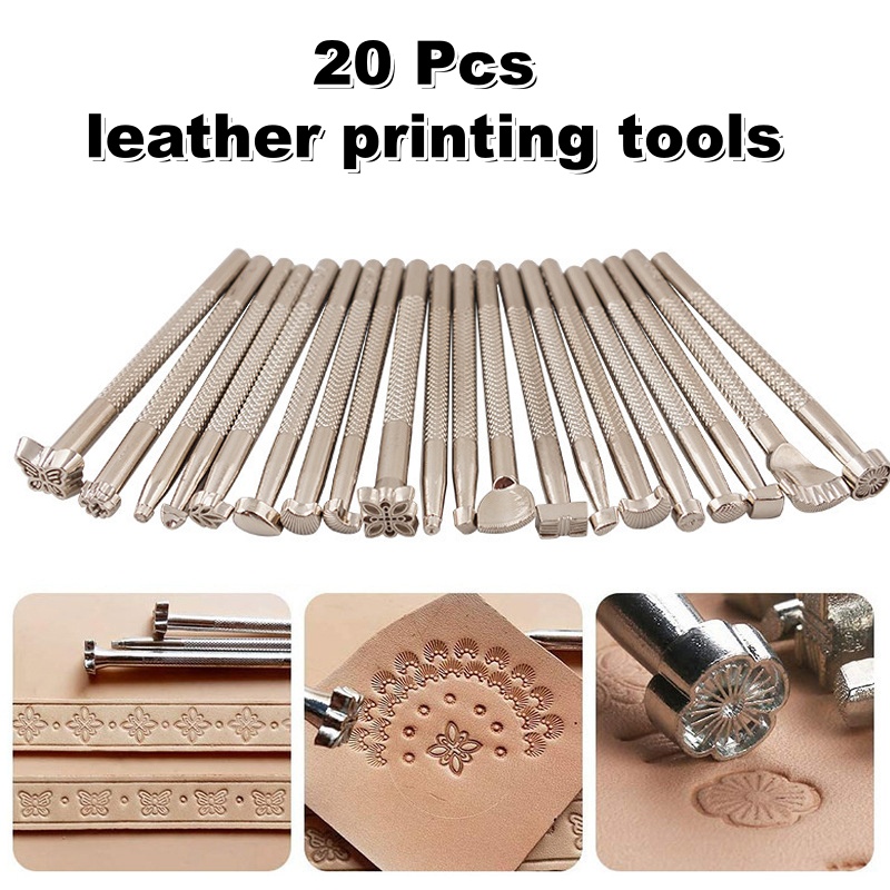 Leatherwork Tool Kit - 20 adet deri damgalama araçları deri
