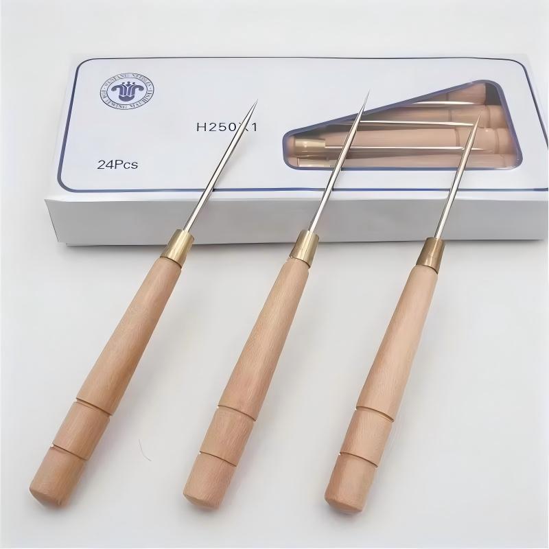 Leatherwork Awl - 3 adet ahşap saplı zımba aleti