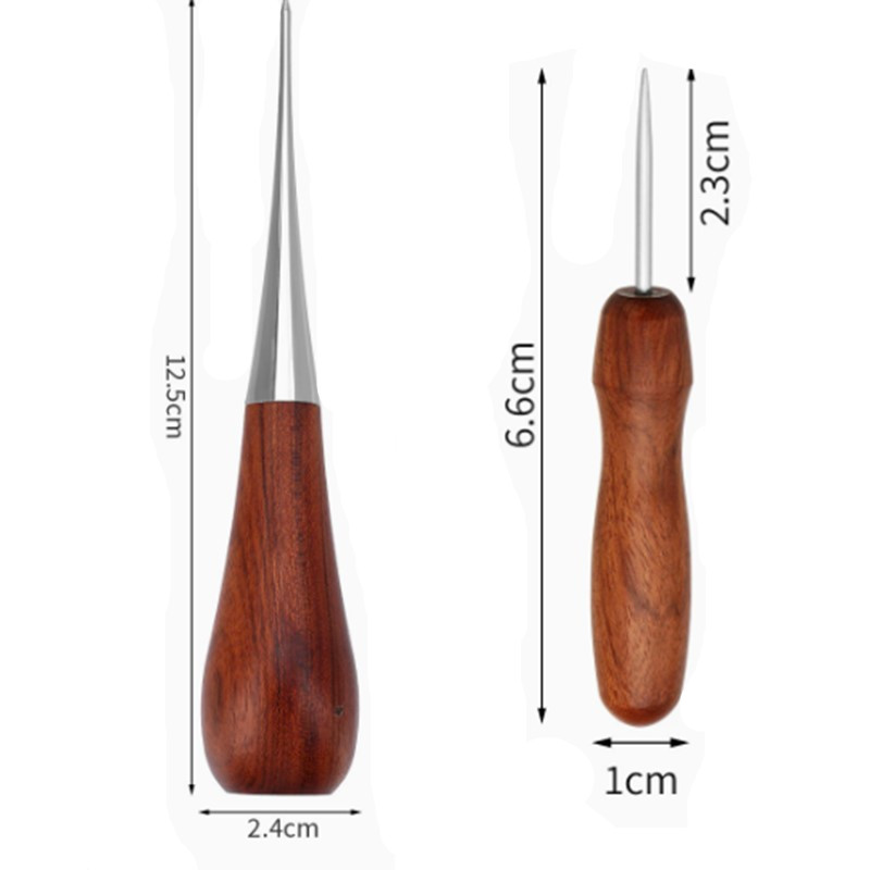 Leatherwork Awl - Profesyonel Deri Ahşap Saplı Awl DIY