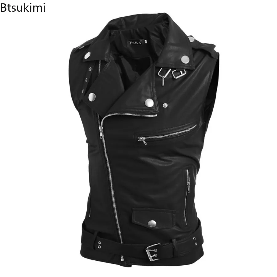 Leather Work Vest - 2026 erkek rahat PU deri yelek