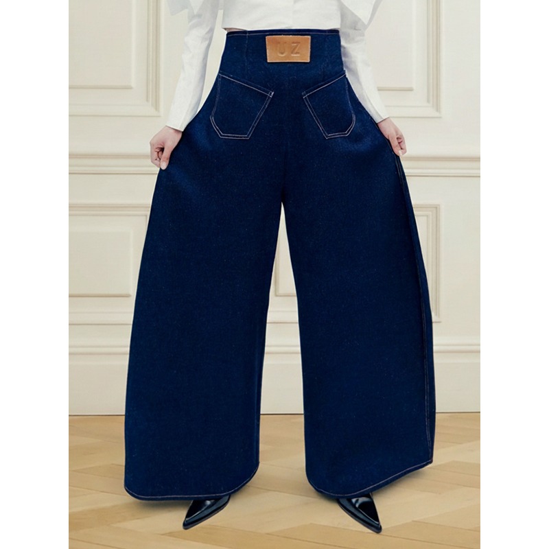 Leather Work Jeans - Tinaa Vintage Mavi Kadın Kot Pantolonu