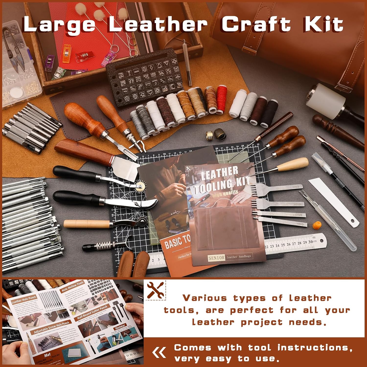 Deri İşleme Seti, Özel El Çant - Leatherwork Tool Kit incelemesi ve fiyatı