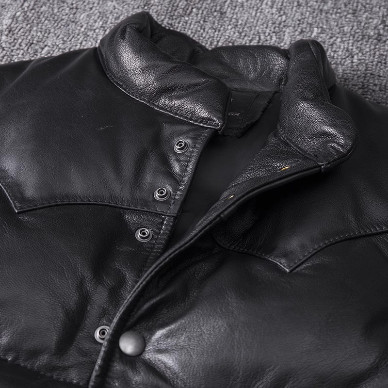 Erkek Slim Fit Deri Ceket Koyu - Leather Work Vest incelemesi ve fiyatı