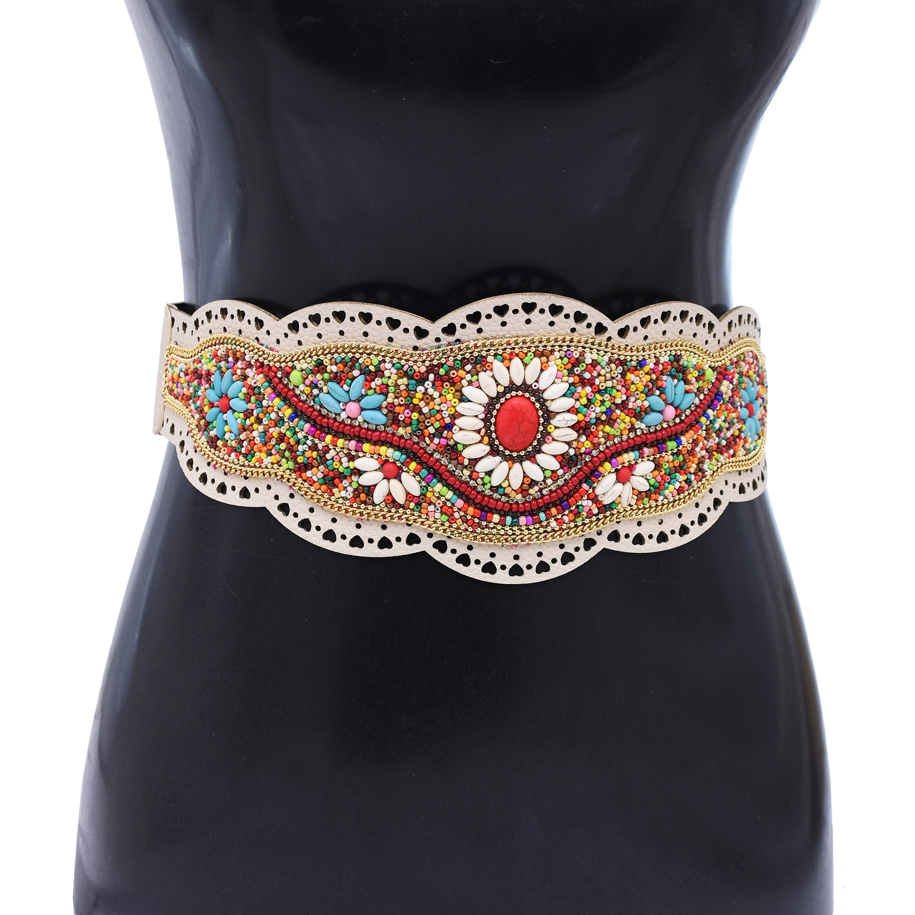 Renkli Pirinç Boncuk Bel Kemer - Leatherwork Jewelry incelemesi ve fiyatı