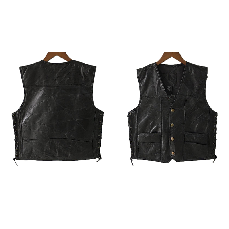 Erkekler için 2020 siyah deri  - Leather Work Vest incelemesi ve fiyatı